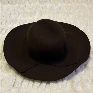 Wide Brim Women’s Felt Floppy Hat - Brown